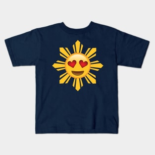 Filipino Sun Heart Eyes Emoji Kids T-Shirt